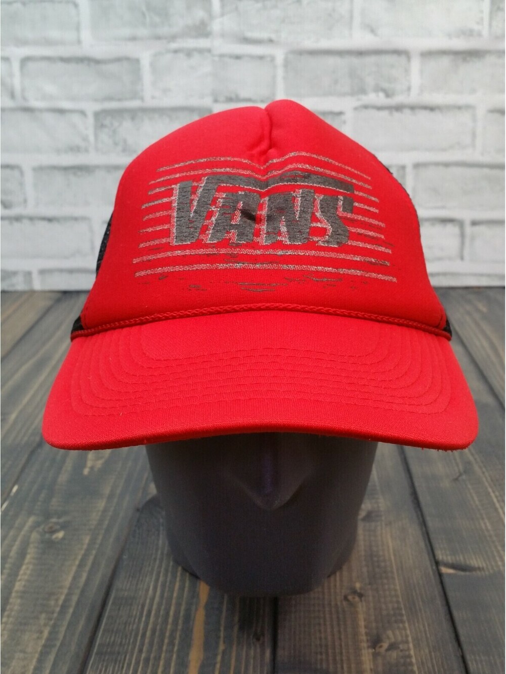 Vans Off The Wall Since 1966 Hat RED / BLACK Poly Nylon Vented Snap Men's